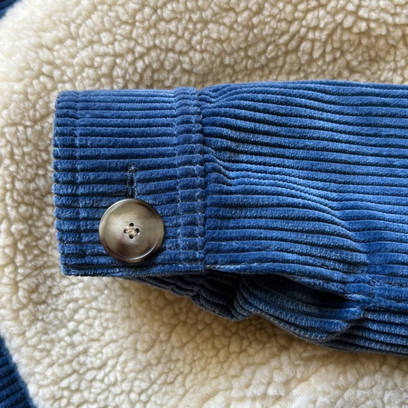 Sezane Blue Corduroy Women's Jacket with Cream Lining - Picture 6 of 9